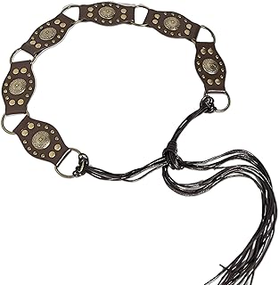 حزام - اكسسوار عصري برباط للخصر يتميز بابزيم مرصع مستوحى من موسيقى الروك اند رول للطراز الغربي