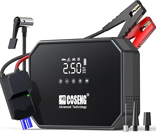 Arrancador portátil J22 3500A con compresor de aire, inflador de neumáticos de 150 PSI, refuerzo de batería de coche de 12 V (todos los motores