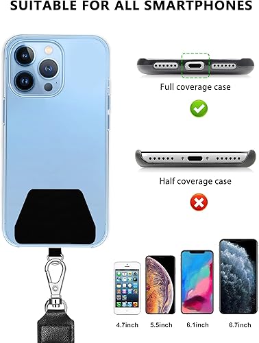Miniatura 10 de SHANSHUI Paquete de 2 correas cruzadas de nailon para teléfono, cordón universal para teléfono celular, compatible con todos los teléfonos