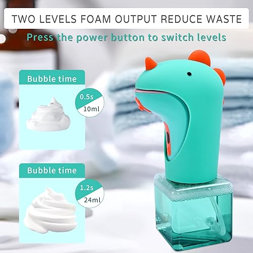 Miniatura 5 de Dispensador automático de jabón, bonito dispensador de jabón espumoso sin contacto, IPX6 impermeable, 2 niveles de espuma ajustable, dispensador