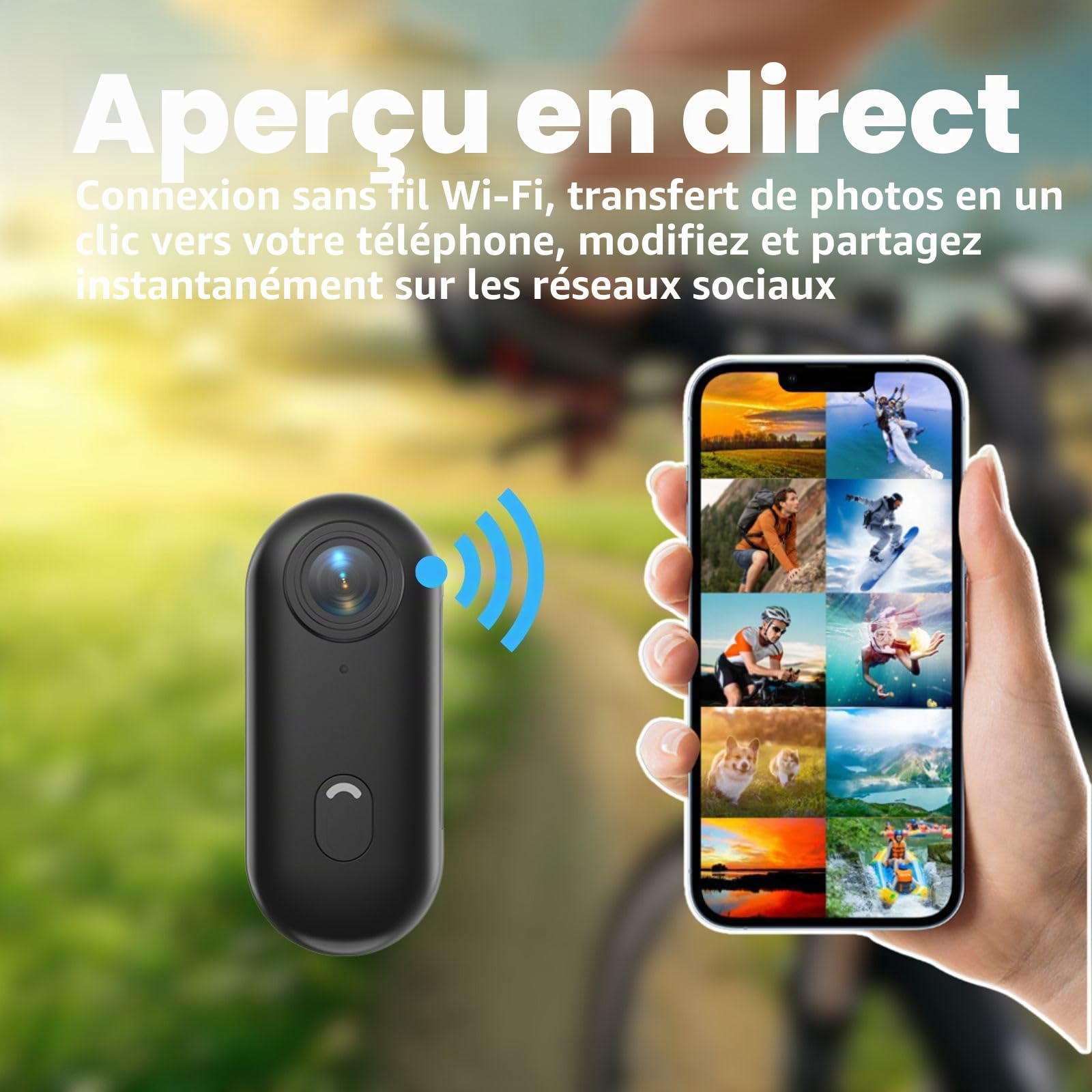 Caméra corporelle 4K POV Pro, caméra Portable avec Clip Rotatif 360° et Clip magnétique, Enregistrement 120 Minutes, idéale pour conférences, Voyages et promenades (128G)