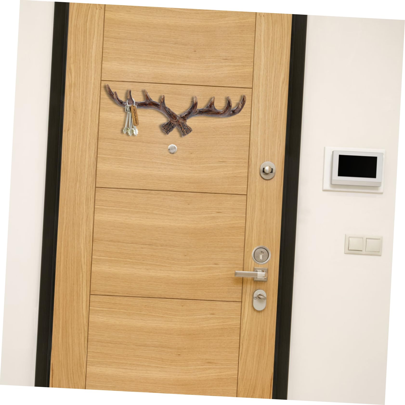 Gancio da Parete in Resina Marrone Design a Corna di Cervo, Stile Retrò Delicato e Creativo, Facile da Installare, per Camera da Letto e Guardaroba