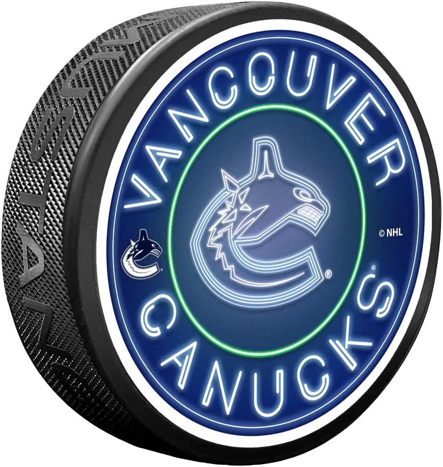 Sports Decor Vancouver Canucks Puck - Neon