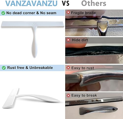 Miniatura 7 de Escobilla de goma para puerta de cristal de ducha, escobilla de ducha de 12 pulgadas para puertas de cristal, limpiaparabrisas de silicona para baño