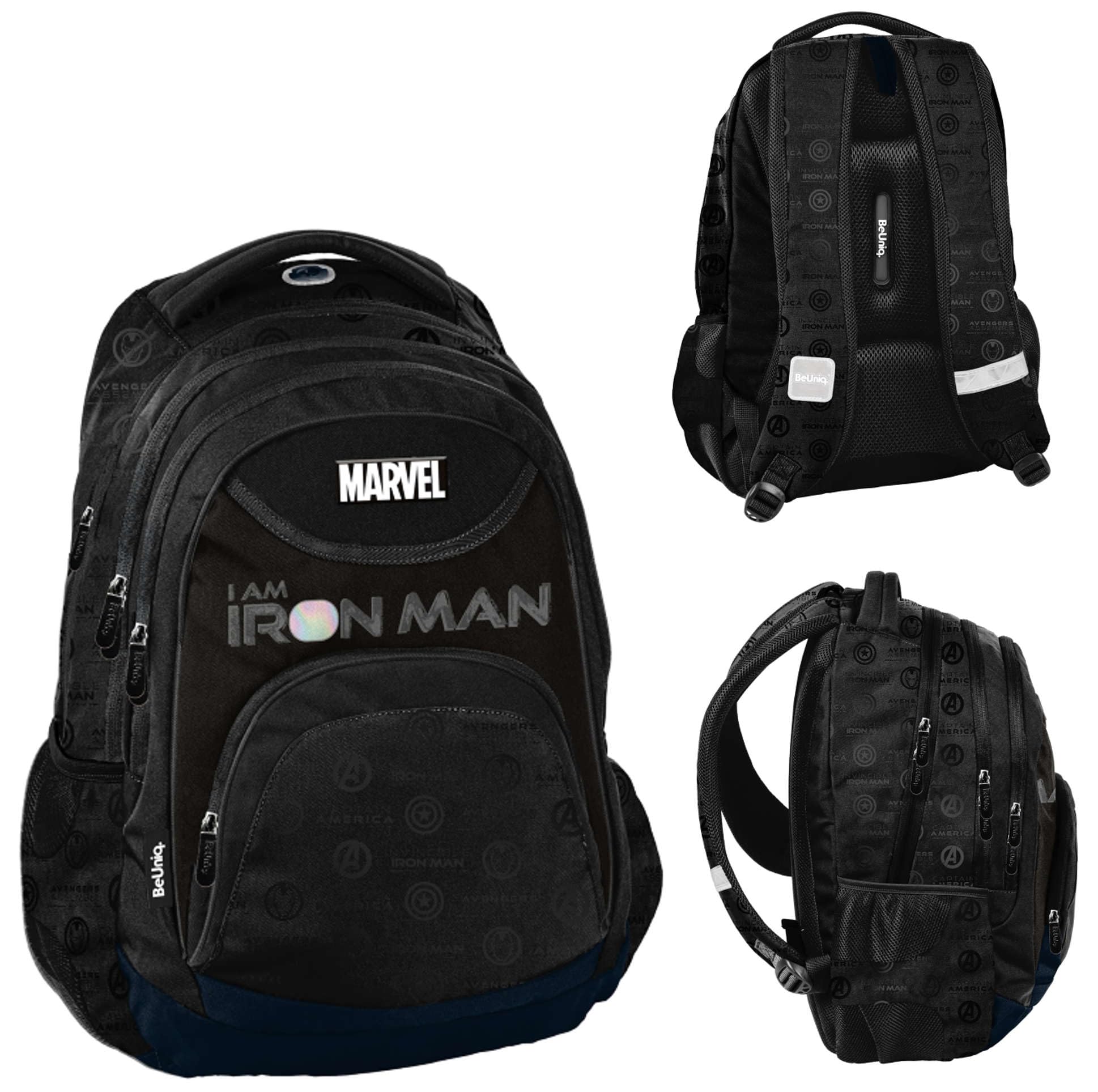 PASO AV23SS-2708, Zaino per la scuola Avengers BeUniq, Black