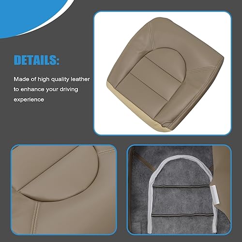 Miniatura 3 de Priprilod Fundas de asiento de repuesto para parte inferior del lado del conductor, de cuero, compatibles con Ford F250, F350, F450, F550, 1999, 2000