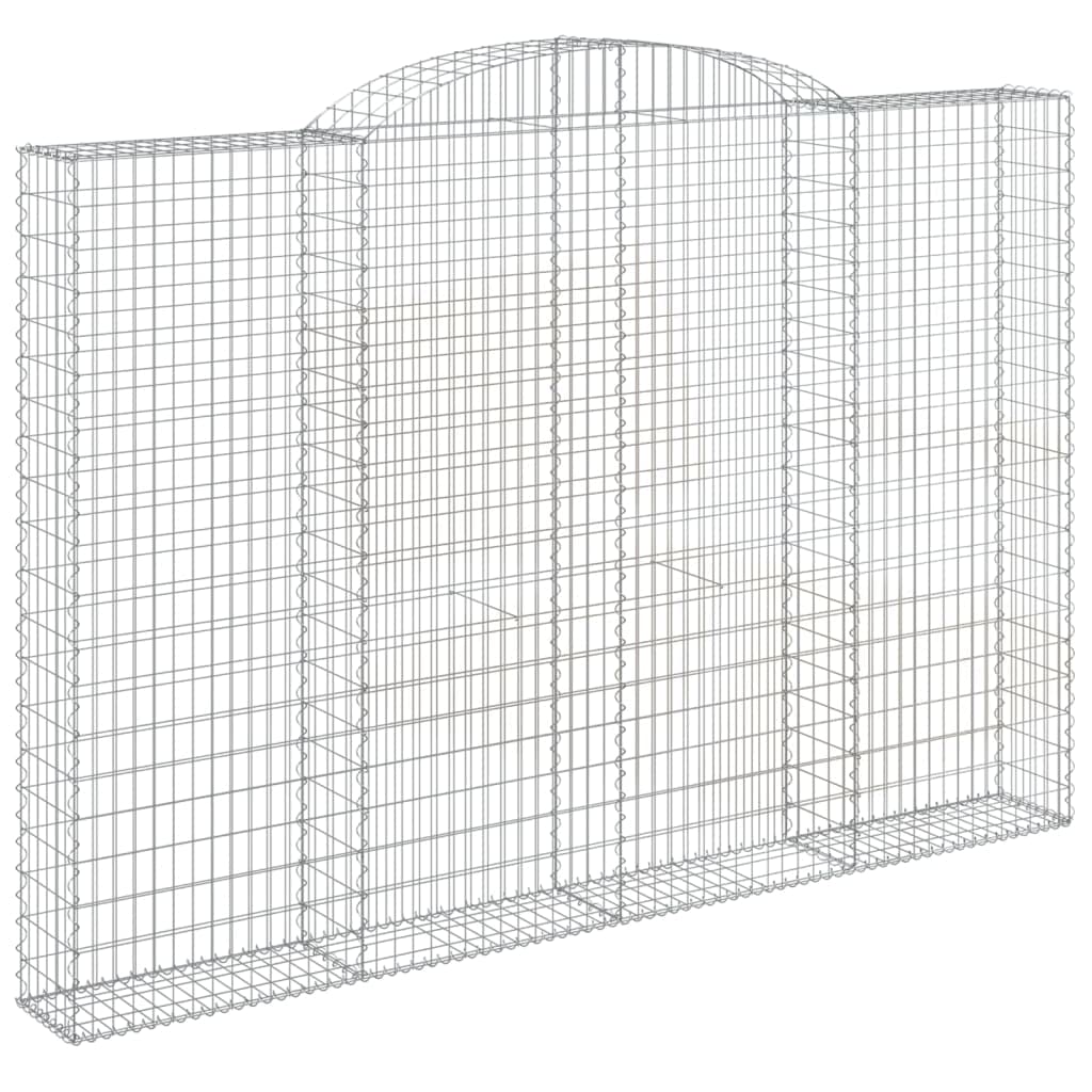 Cesti per gabbioni Archi, 2 pezzi, 300 x 30 x 200/220 cm, ferro zincato | Filo 3,5 mm robusto, ganci rinforzati, parete di sostegno, barriera da giardino