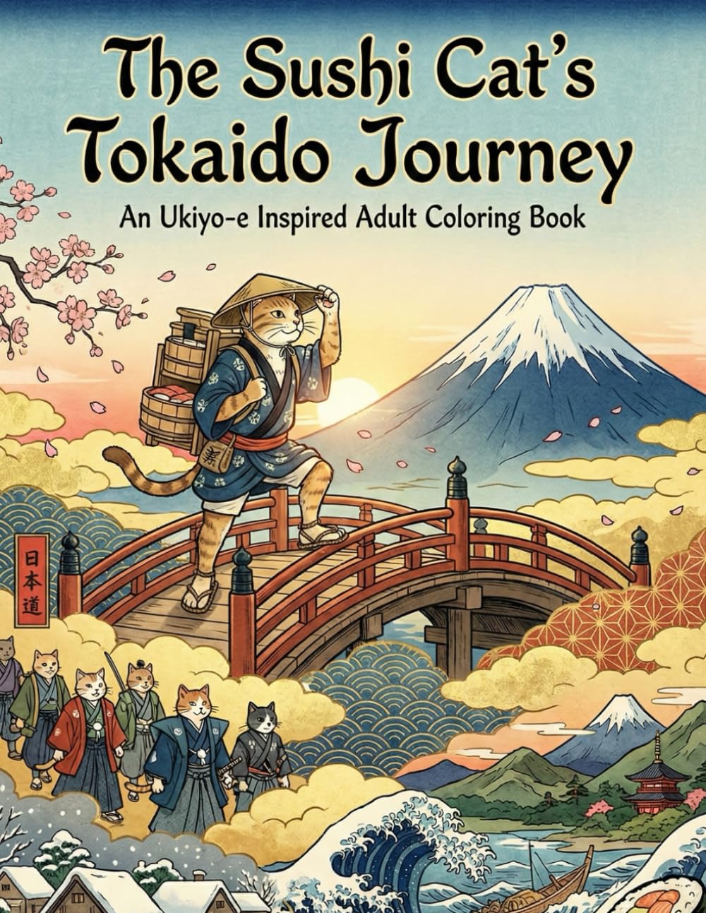 The Sushi Cat’s Tokaido Journey An Ukiyo-e Inspired Adult Coloring Book: An Ukiyo-e Inspired Adult Coloring Book