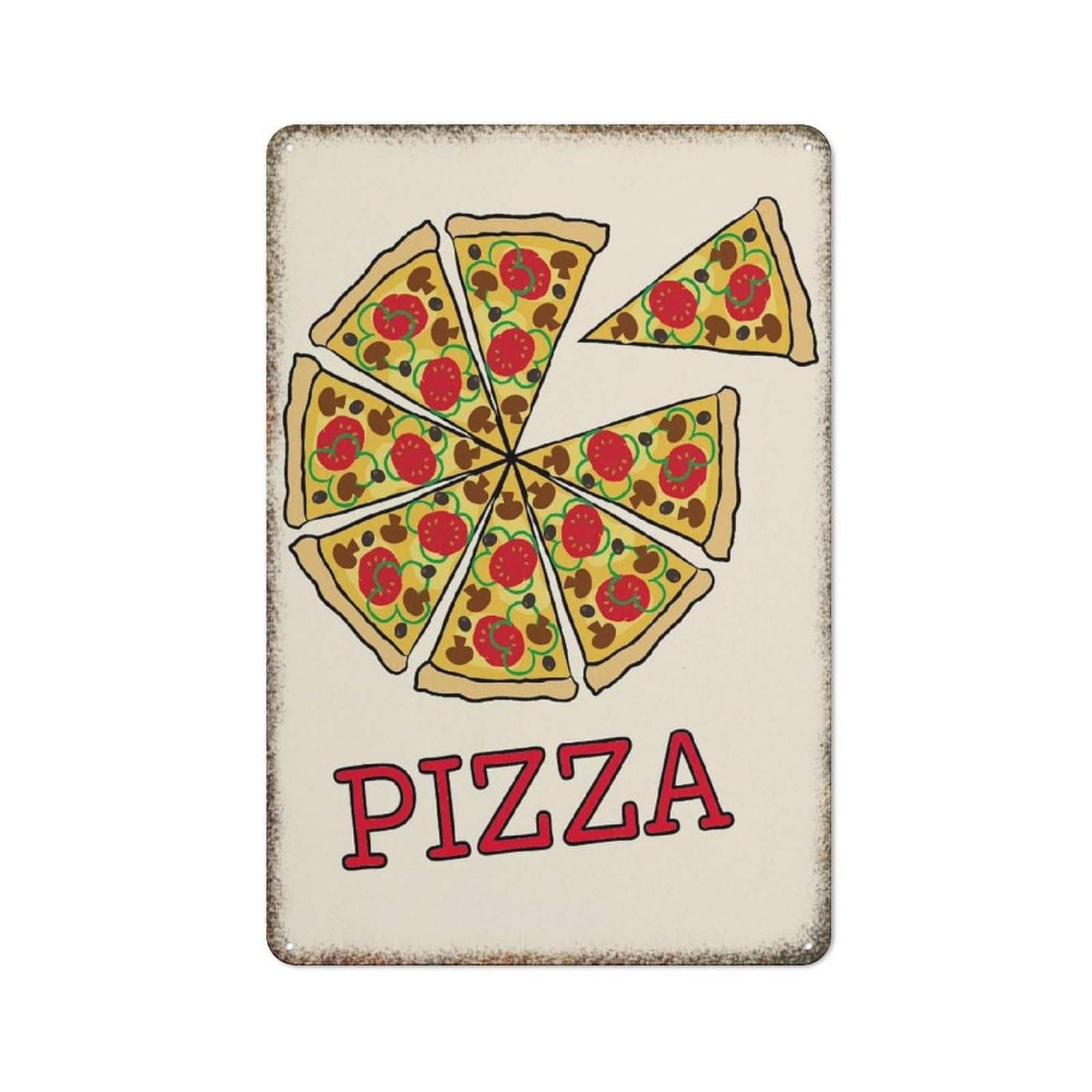 Pizza Lover Kitchen Embossed Metal Sign Simple Novelty Warning Style Home Cafe Bar Man Cave Office Wall Decor 8x12 Inch