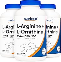 Vista 6 de Nutricost L-Arginina L-Ornitina 750mg; 180 Cápsulas
