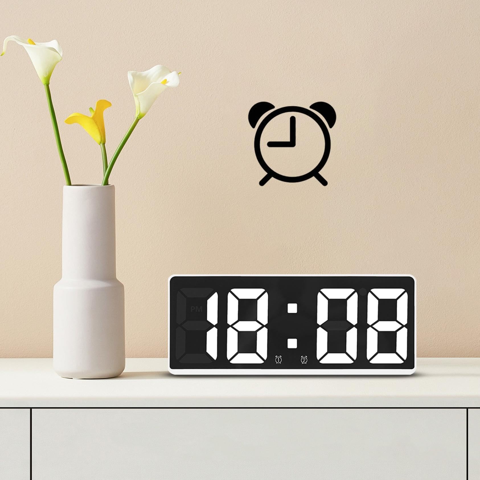 Digital Alarm Clock Alarm Clocks for Bedrooms Digital Clock Large Display Fashion Clocks for Living Room Desk Clocks