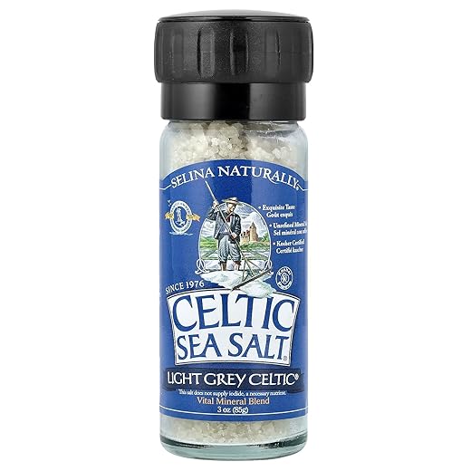 Celtic Sea Salt, Light Grey Grinder, 3 oz White
