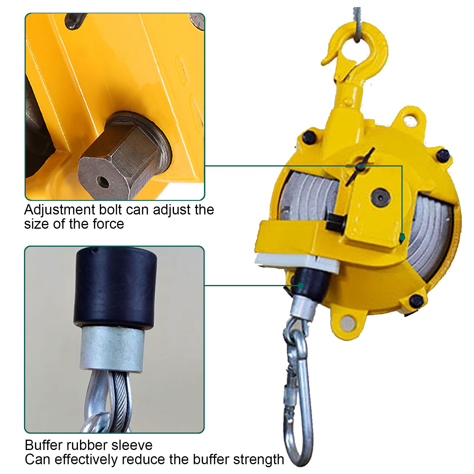 Spring Balancer Retráctil, Balanceador de Resorte Portaherramientas para Línea de Montaje para Colgar y Fijar Herramientas, Audaz Cable de Acero de 1.5m + Carcasa de Acero, Larga Vida Útil