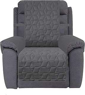 Ameritex Waterproof Nonslip Recliner Cover Christmas Decor Stay in Place, Dog Couch Recliner Cover Furniture Protector for Pets and Kids (Dark Grey, 23')