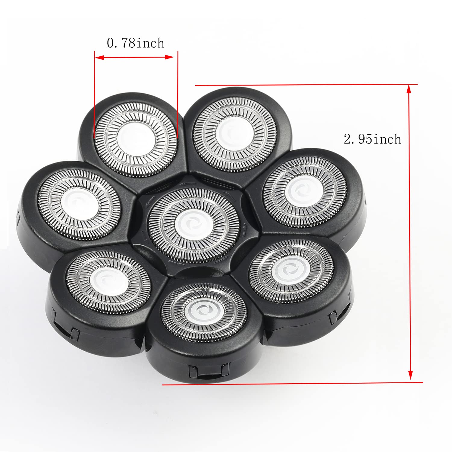 Cabezal de repuesto para afeitadora eléctrica, 8 cabezales para hombres calvos, compatible con húmedo y seco, impermeable, 8D 7