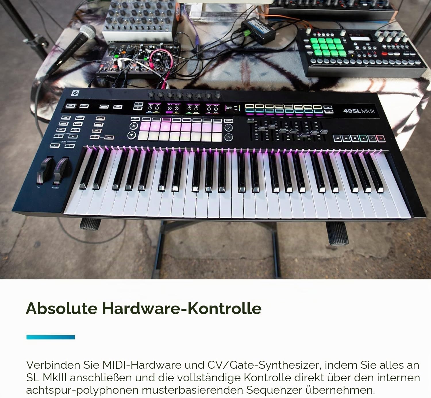Novation 49SL MkIII MIDI-Controller-Keyboard mit 49 Tasten und Sequenzer sowie DAW-Integration