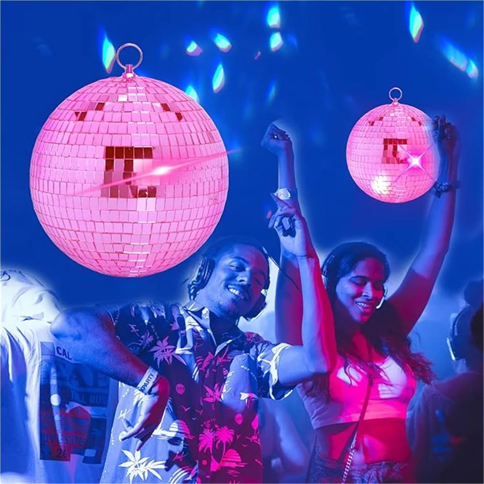 Bola Discoteca 1 bola reflectante rosa de 10-20 cm, ideal for láser, discoteca, San Valentín, Navidad y decoración de diversas fiestas.(20cm)