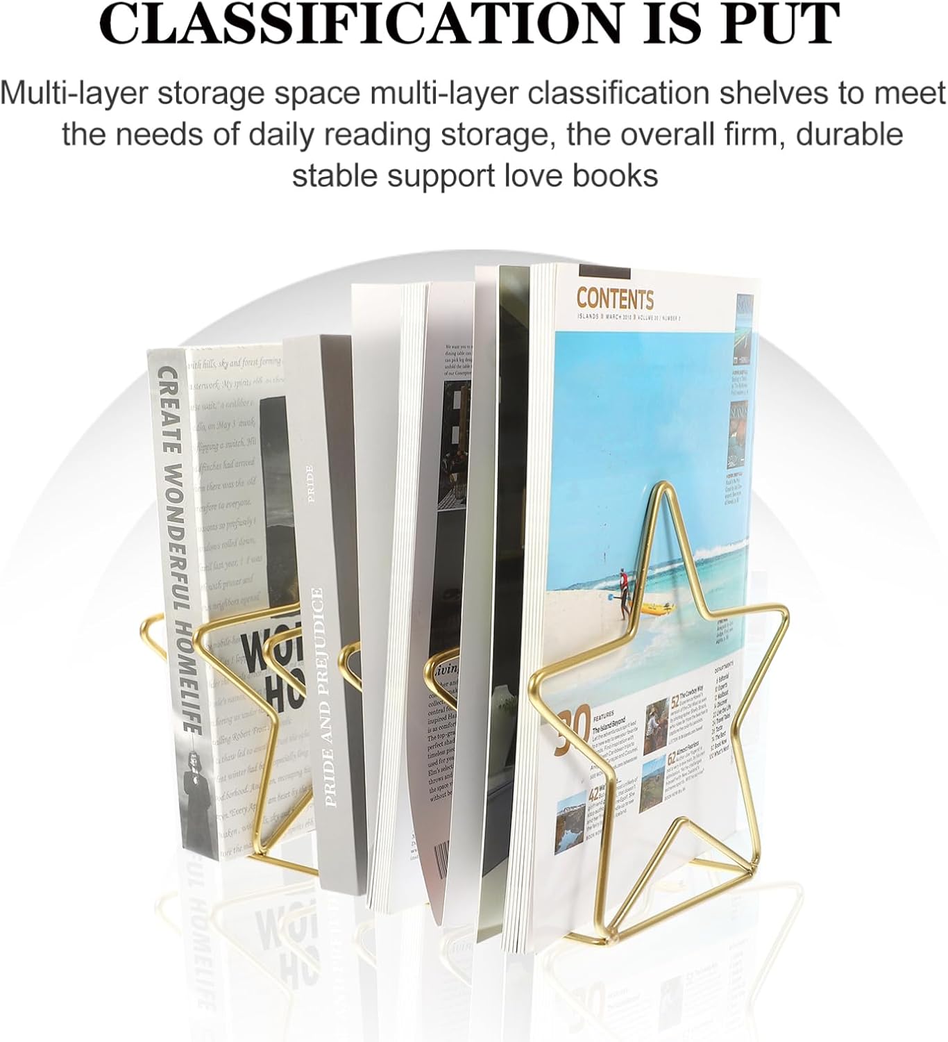 Iron Art Desktop Magazine Holder Creative Office File Organizer Rack Hollow Design Mail and Document Storage Stylish Desktop Bookshelf for Home and Office