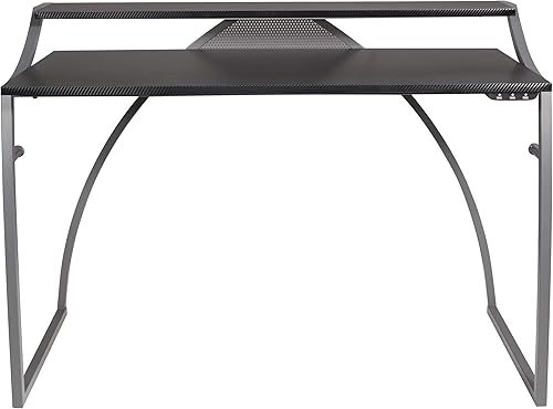 Miniatura 8 de OSP Home Furnishings Alpha Battlestation - Escritorio para juegos, color negro