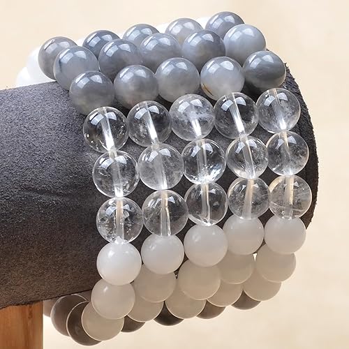 Vista 608 de MASSIVE BEADS Pulsera elástica de yoga hecha a mano con piedra natural, cristal curativo, energía, regalos para adultos unisex de 0.157 in, 0.236