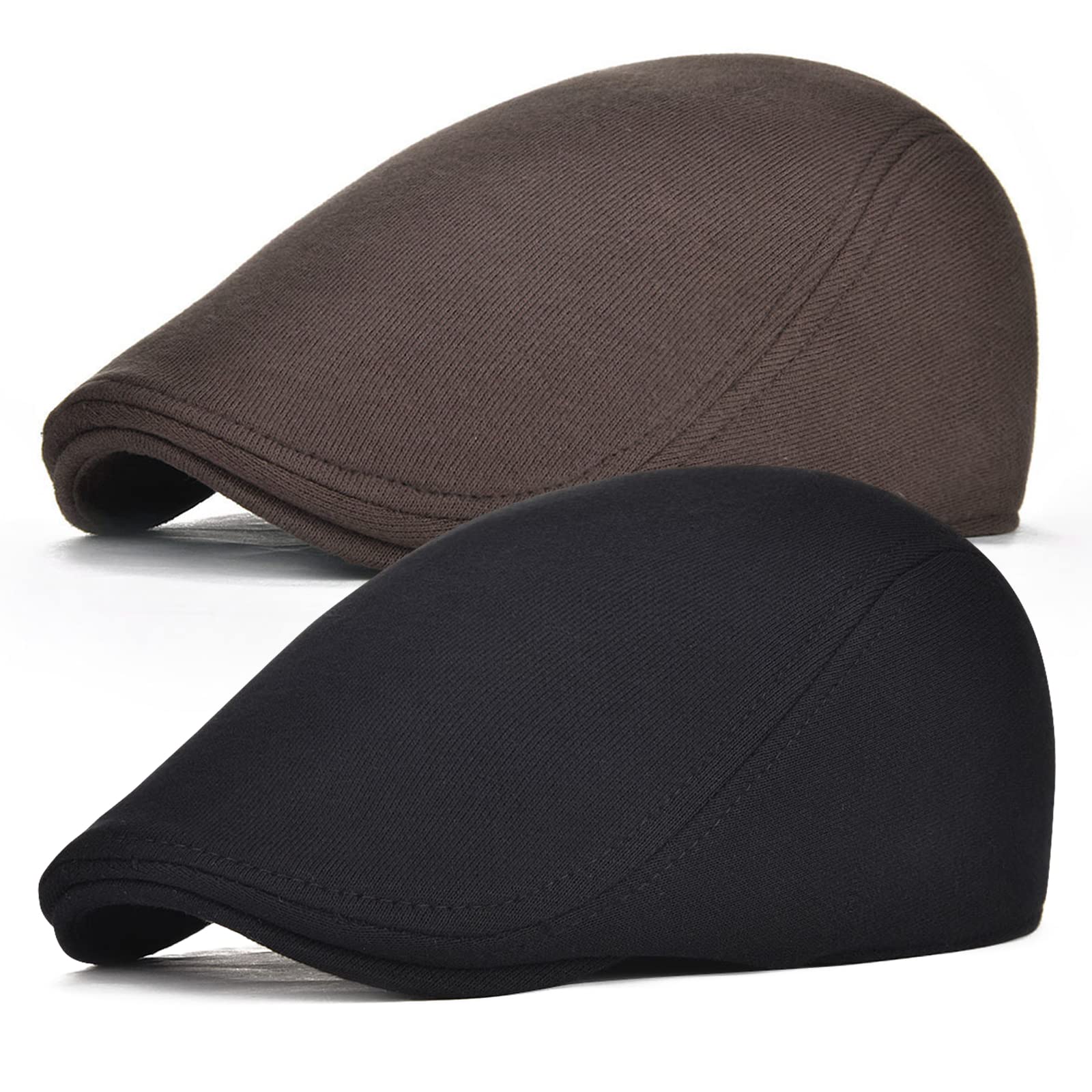 Men Cotton Newsboy Cap Soft Fit Cabbie Hat