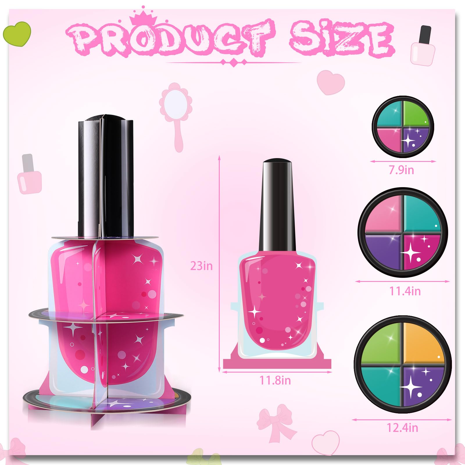 Perthlin Spa Party Decorations Cupcake Stand Spa Makeup Cake Stand Holder DIY Cupcake Dessert Tower Makeup Theme Birthday Party Supplies for Girls Princess Pink Bridal Bachelorette Baby Shower