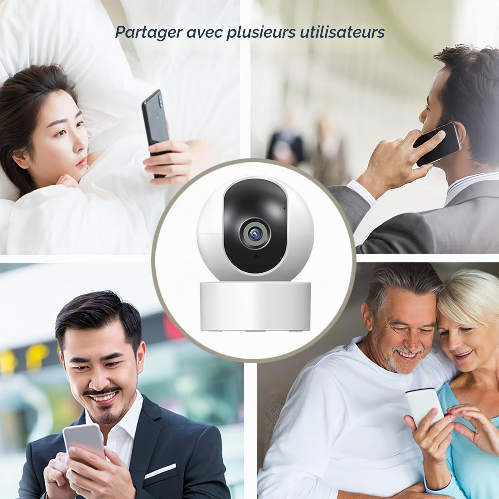 PGST Caméra Wi-Fi Intérieur, 1080P Caméra de Surveillance, Suivi du Mouvement avec Sirène, Caméra WiFi avec Détection Humaine, Audio Bidirectionnel, Fonctionne avec Smart Life APP