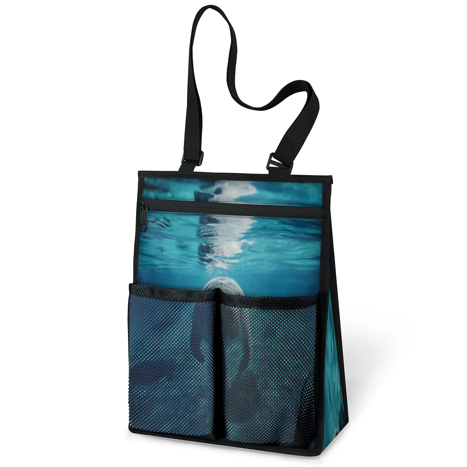 Ourtheme Ocean Manatee Portable Shower Bag for Travel Gym Camp Beach Tote Shower Caddy Bags Hanging Toiletry Organizer