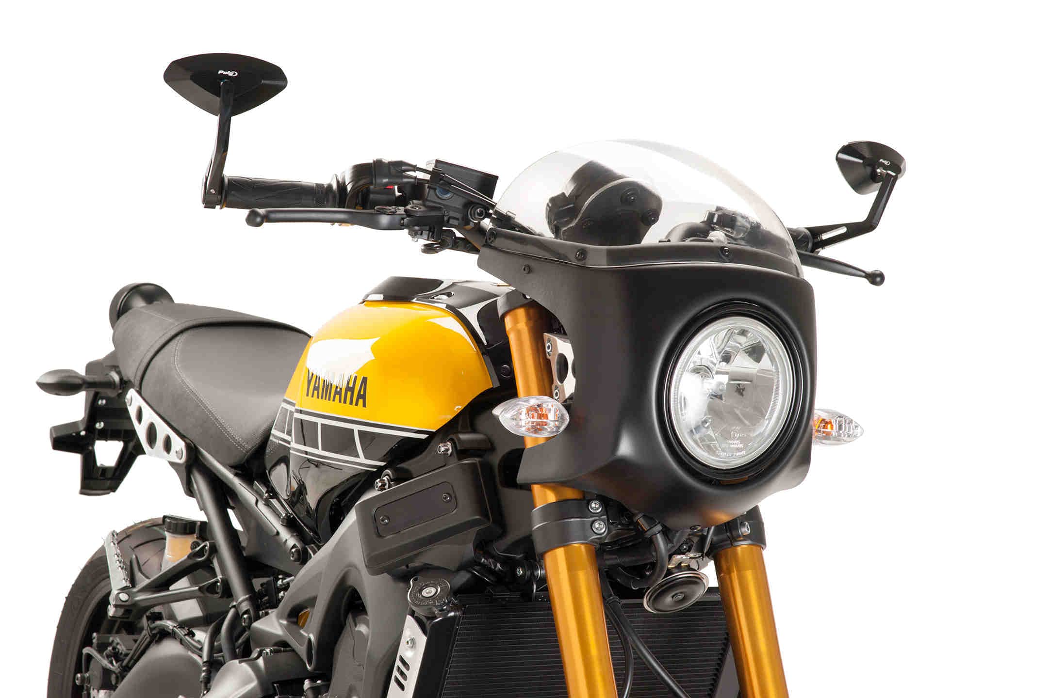 Puig Retro Matt Black Semi Fairing And Clear Screen 180mm Yamaha XSR 900 16-21
