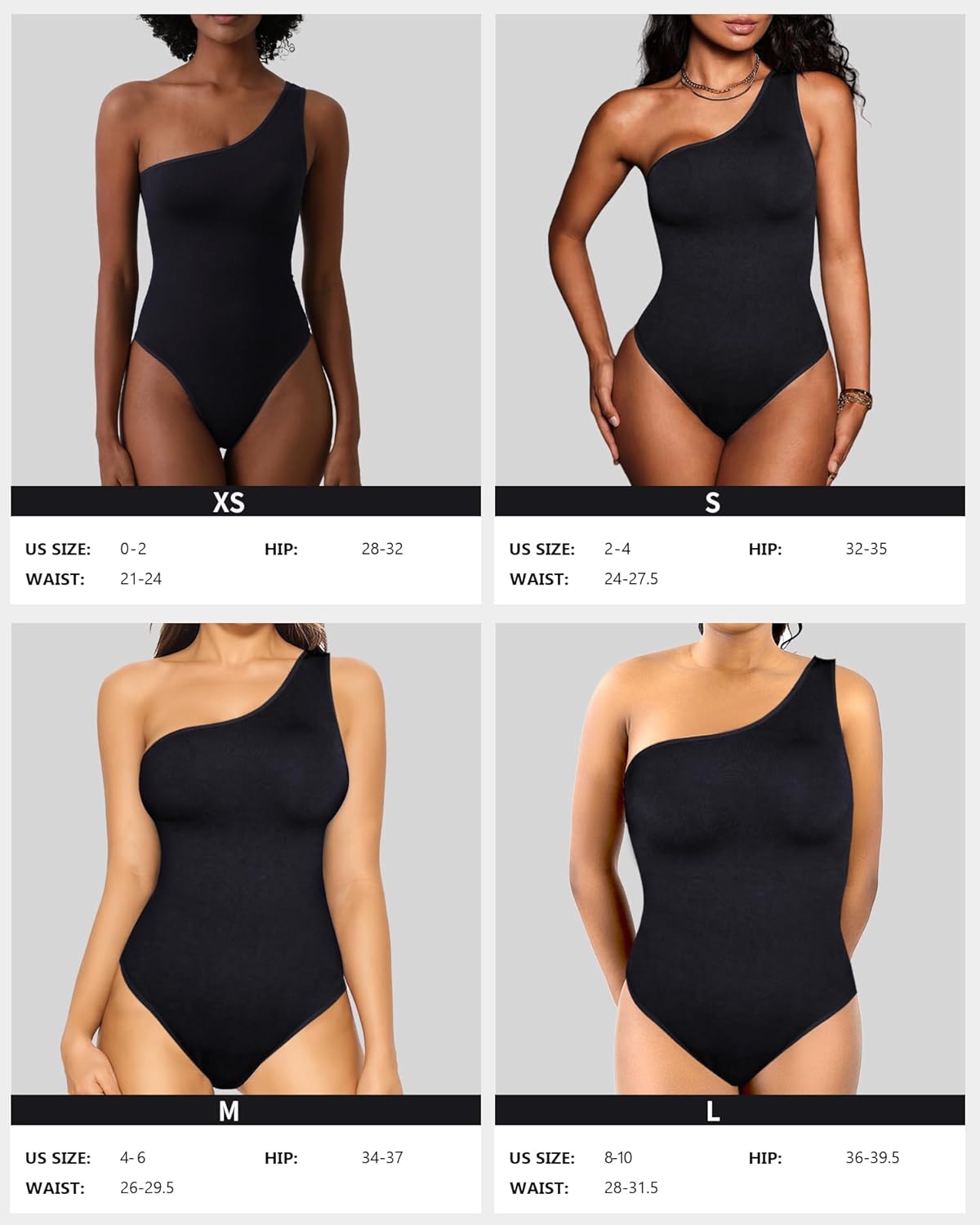 One Shoulder Shapewear for Women, Seamless Tummy Control Thong Bodysuits - Body Shaper for Going Out Tops - Image 7