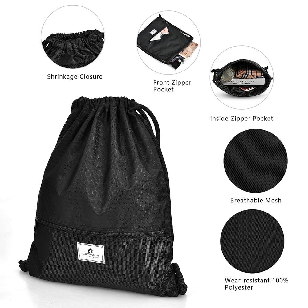 Drawstring bag／black Amazon.com | Bulk Drawstring Backpack Bags Sack Pack Cinch