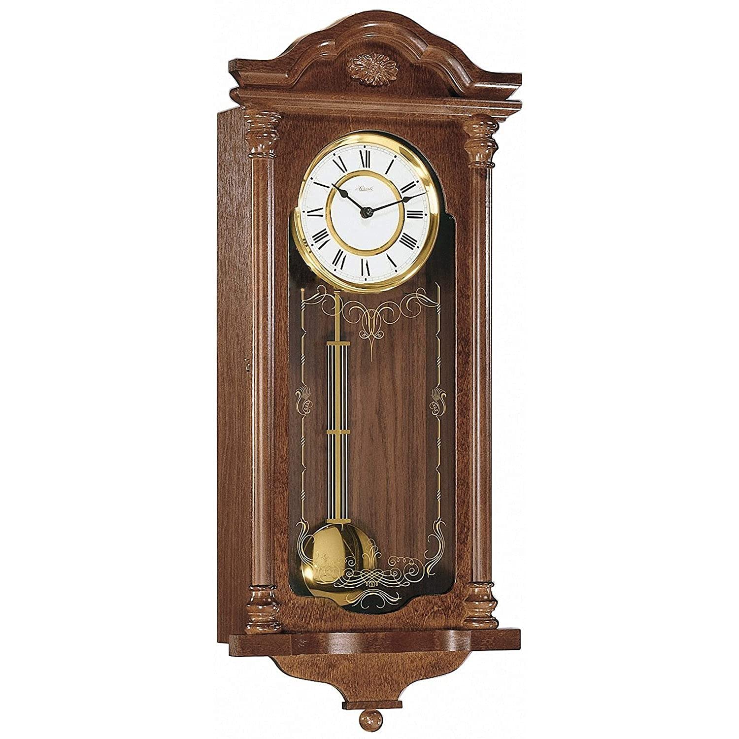 Watching clocks Hermle Fulham Quartz Pendulum Wall Clock - Walnut - Multiple Chimes