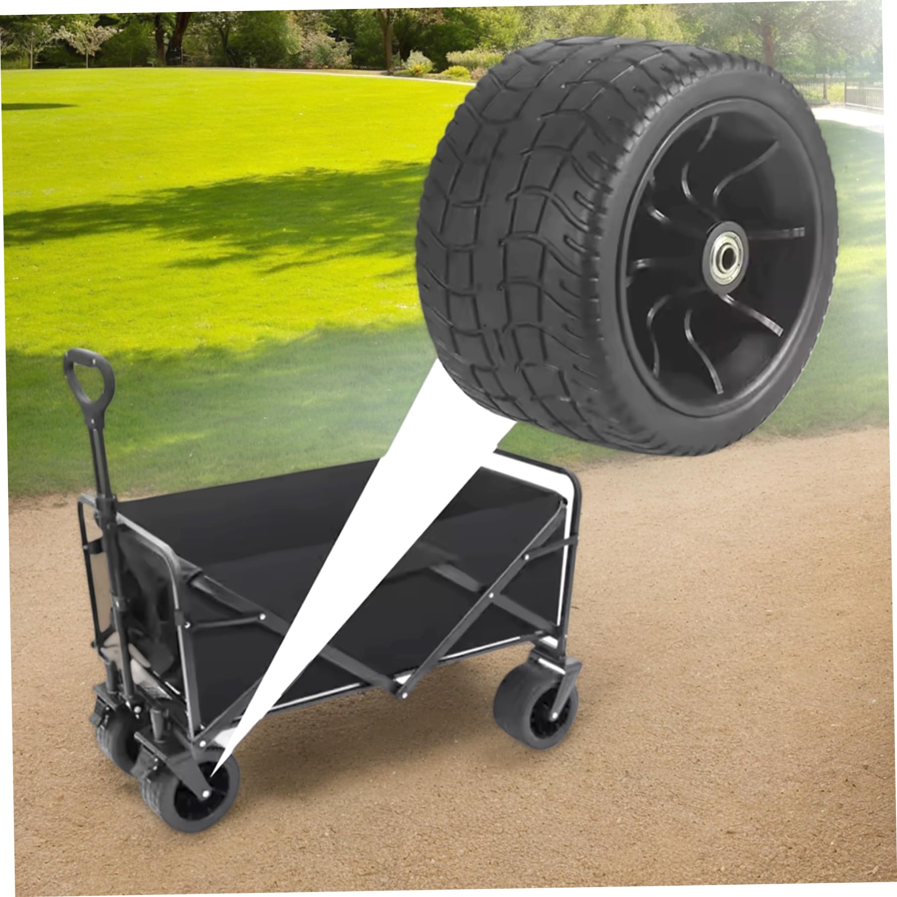 2 Ruote da Spiaggia per carrelli da 7" Ruote da carro Antiscivolo Resistenti all'Usura e al Calore per Sabbia Campeggio Sport Pneumatici da Spiaggia per carrelli Pneumatici da per