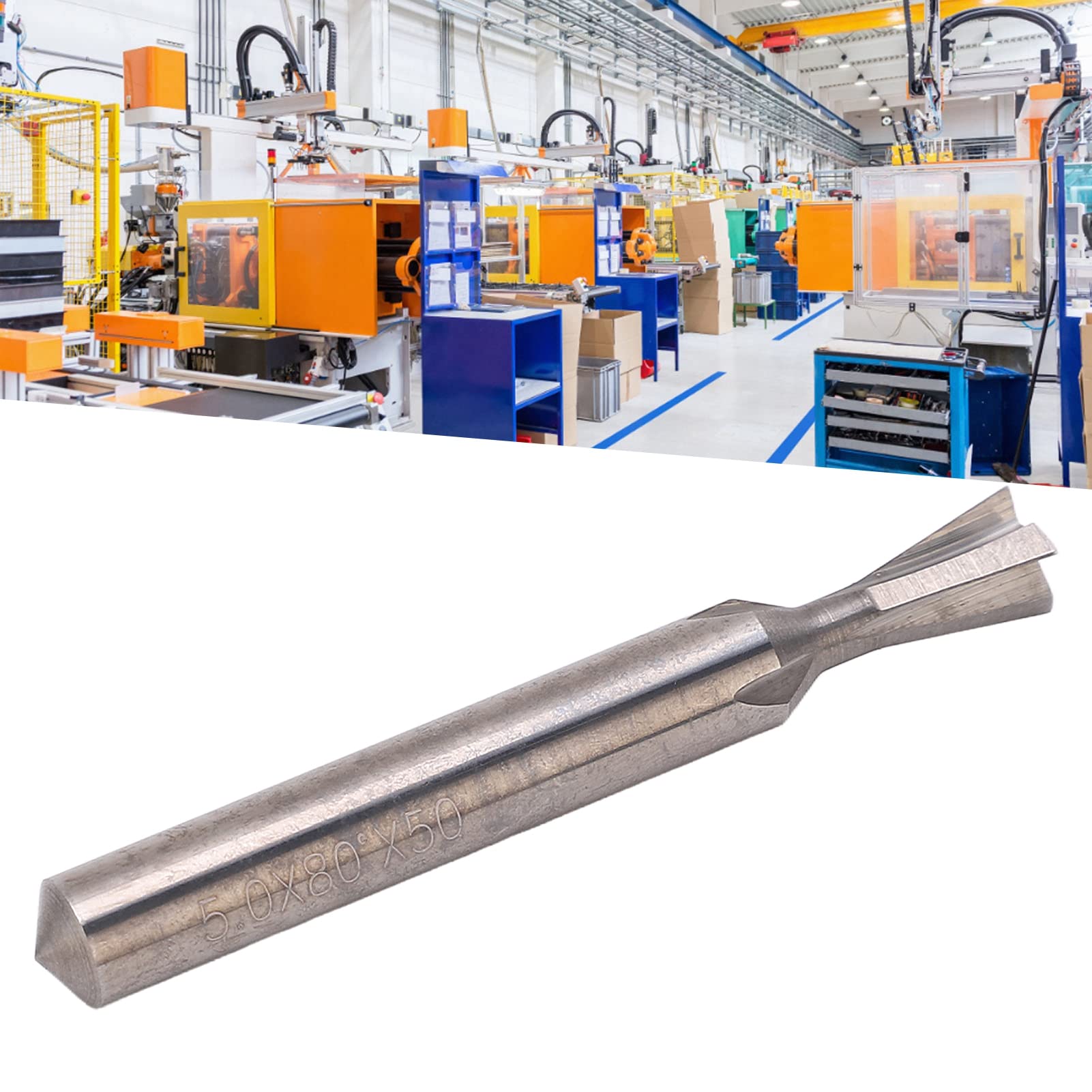 Carbide Dovetail Milling Cutter, Fast Drilling, Universal Shank, Wear Resistant, 4 Flutes, 6mm Shank, 50mm Length, 60 Degree, for Metric Woodworking (80°)