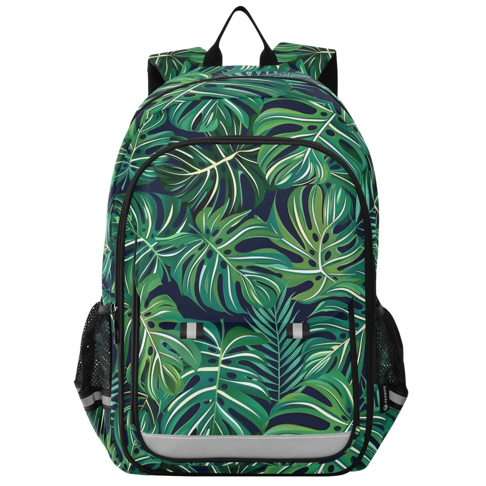 Sac à dos ordinateur portable enfants vert tropical solide B174 - 8