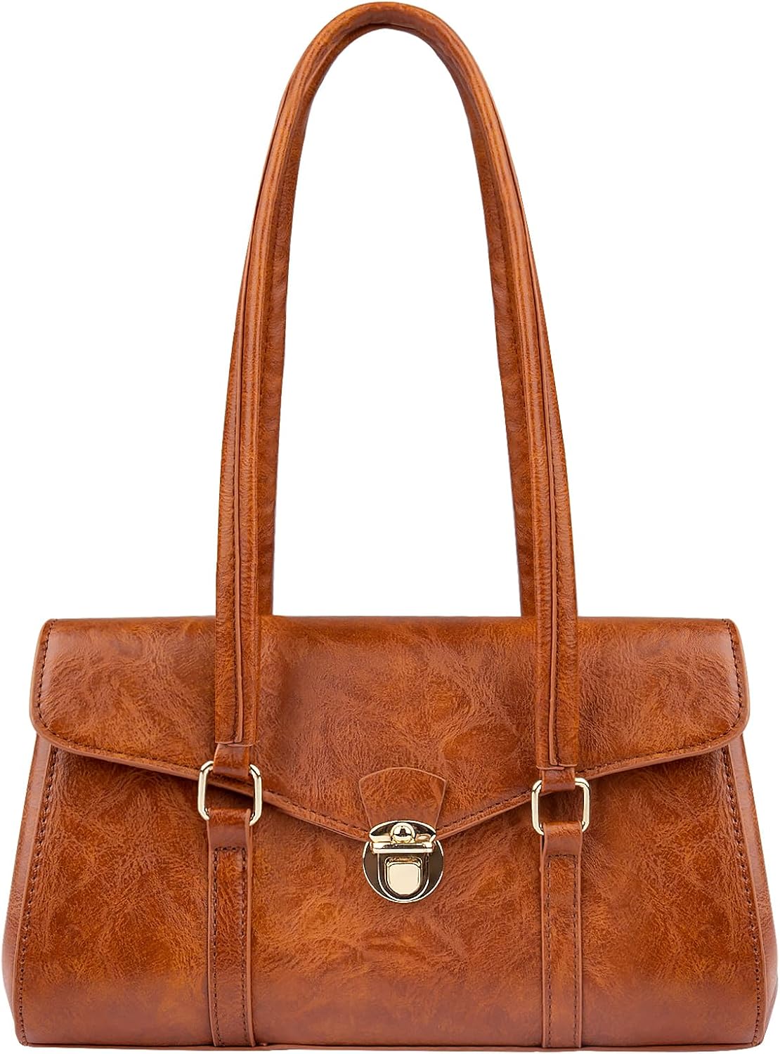 Brown Faux Leather Tote