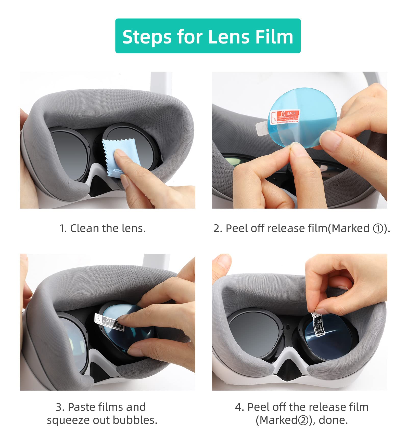 2 Set Film de Protection Souple pour PICO 4 Casque VR Casques de réalité virtuelle pour Les Lunettes et Ecran Anti-Scratch Anti-Huile Anti-Empreinte Digitale