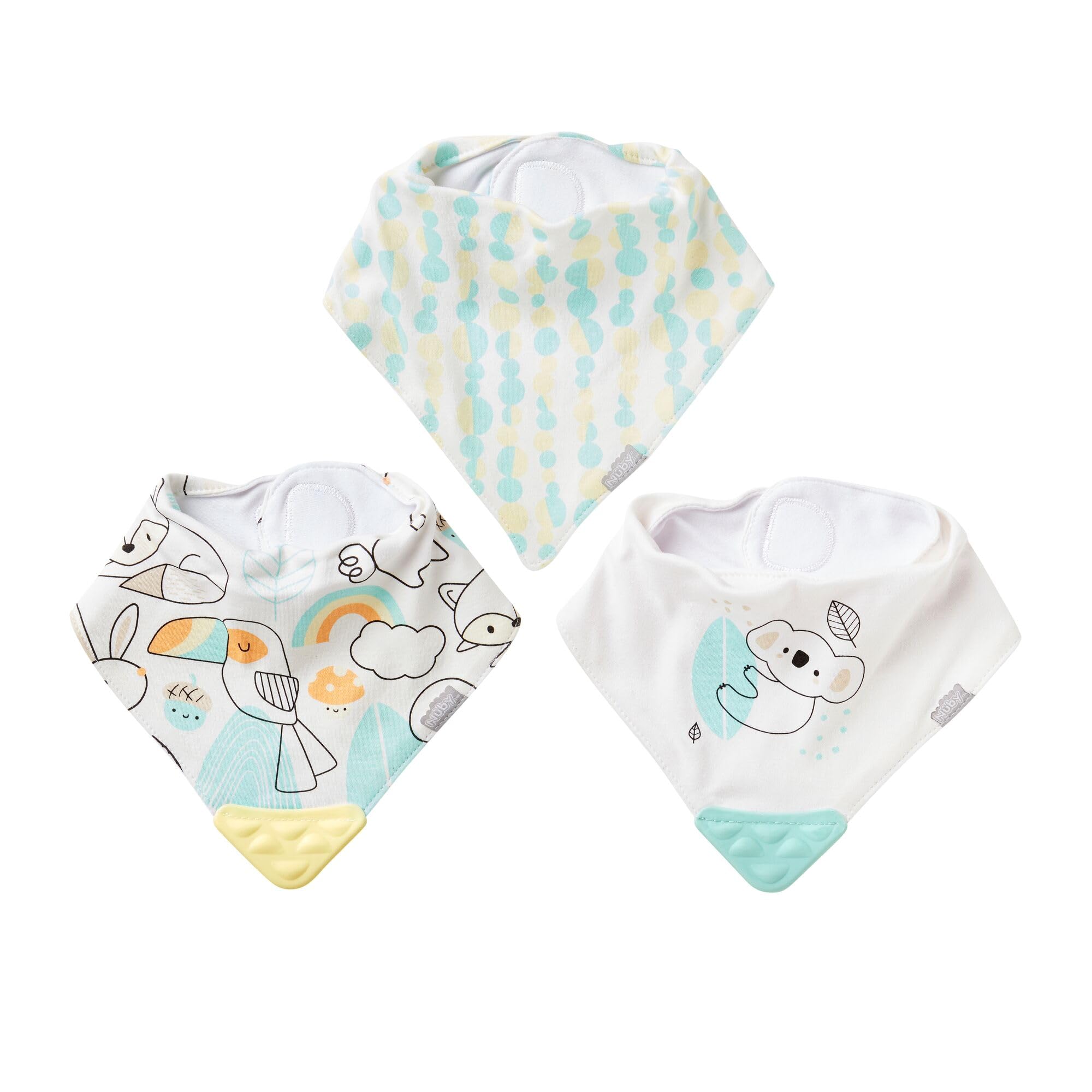 Nuby Lot de 3 bavoirs de dentition bandana