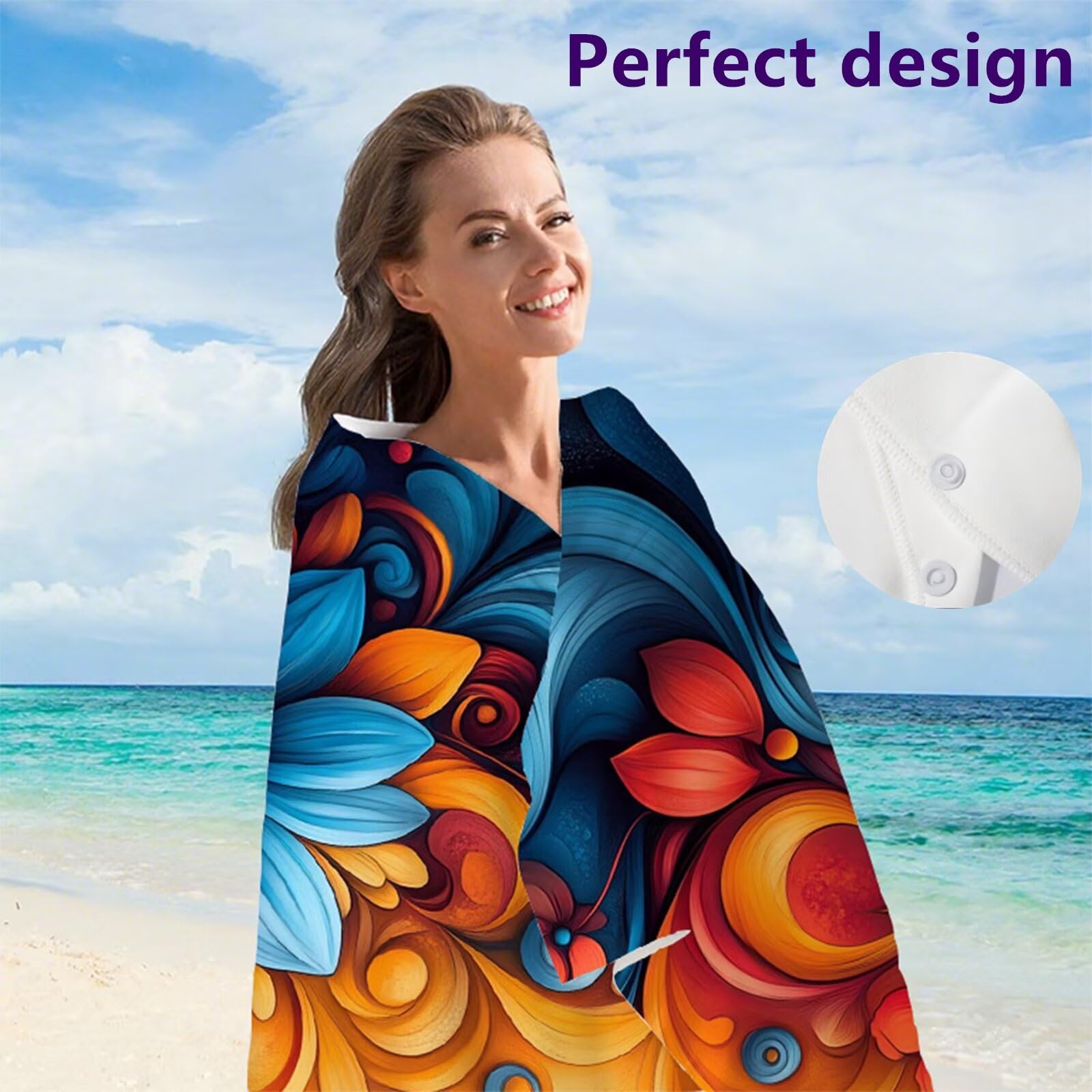 Telo Mare Microfibra 90x180 cm Telo Mare Grande, Asciugamano Palestra Assorbente Asciugatura Rapida, Asciugamano Mare Antisabbi Stuoia Spiaggia per Piscina, Viaggio 2 Set- Arancione Moderno G1-752