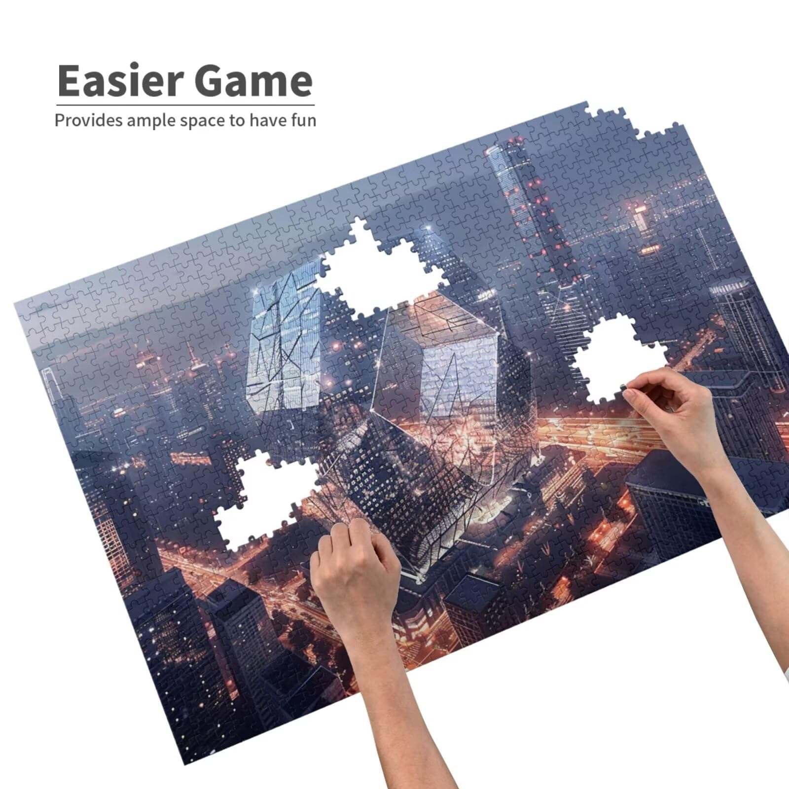 Puzzle miejskie 6000 elementów, widok nocny, puzzle dla dorosłych, z pudełkiem na prezent, "zrób to sam", duże drewniane puzzle dla dorosłych, gra zręcznościowa dla całej rodziny, prezenty dla kobiet