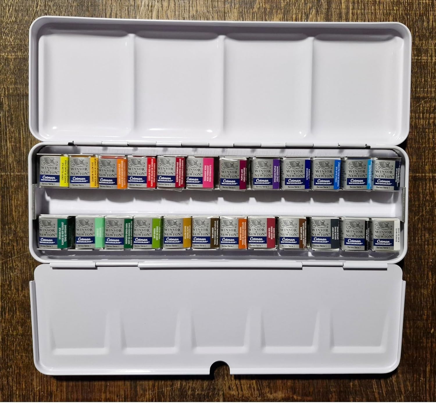 Cotman Winsor & Newton Aquarelle 24 Halb-Nail-Art-Stifte + 1 Pinsel und 1 Karte
