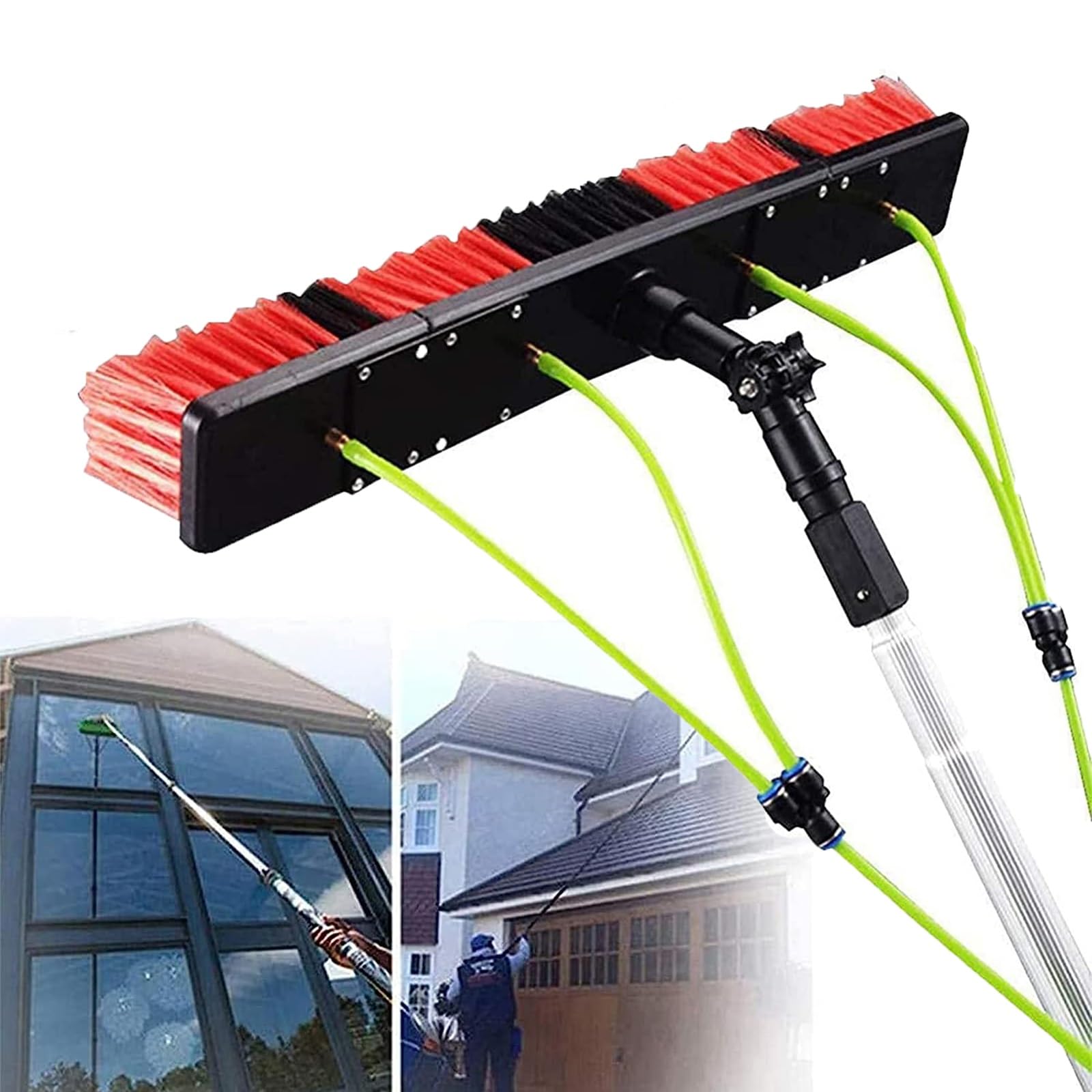 Brosse télescopique de 3 à 12 m pour nettoyage de vitres et toit