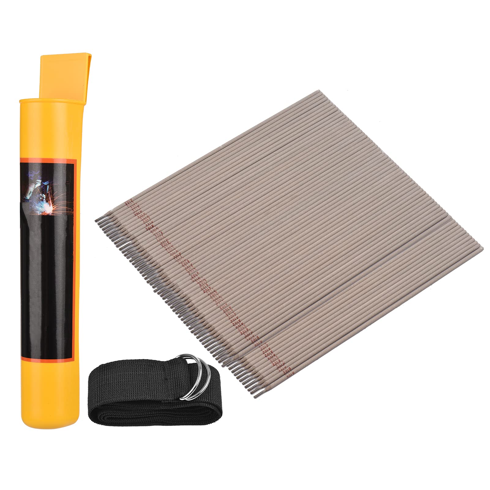 Pissente 20 PCS Welding Rod Carbon Steel Electrode 2.5 X 300mm Low Spatter General Electrode for Carbon Steel Repair Pipe Welding Vertical Overhead Work (Stainless & 2.5x350mm & 60pcs & with