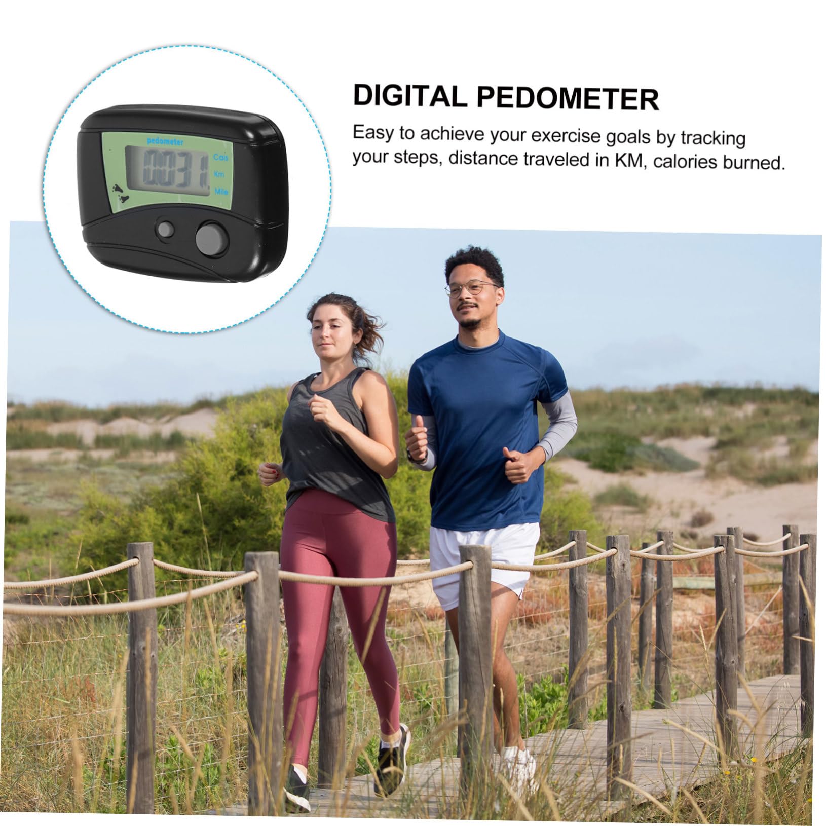 Kisangel Lot de 10 Podomètres Numériques Multifonctions avec Écran LCD Compteur De Compteur De Calories Podomètre pour Le Fitness Noir