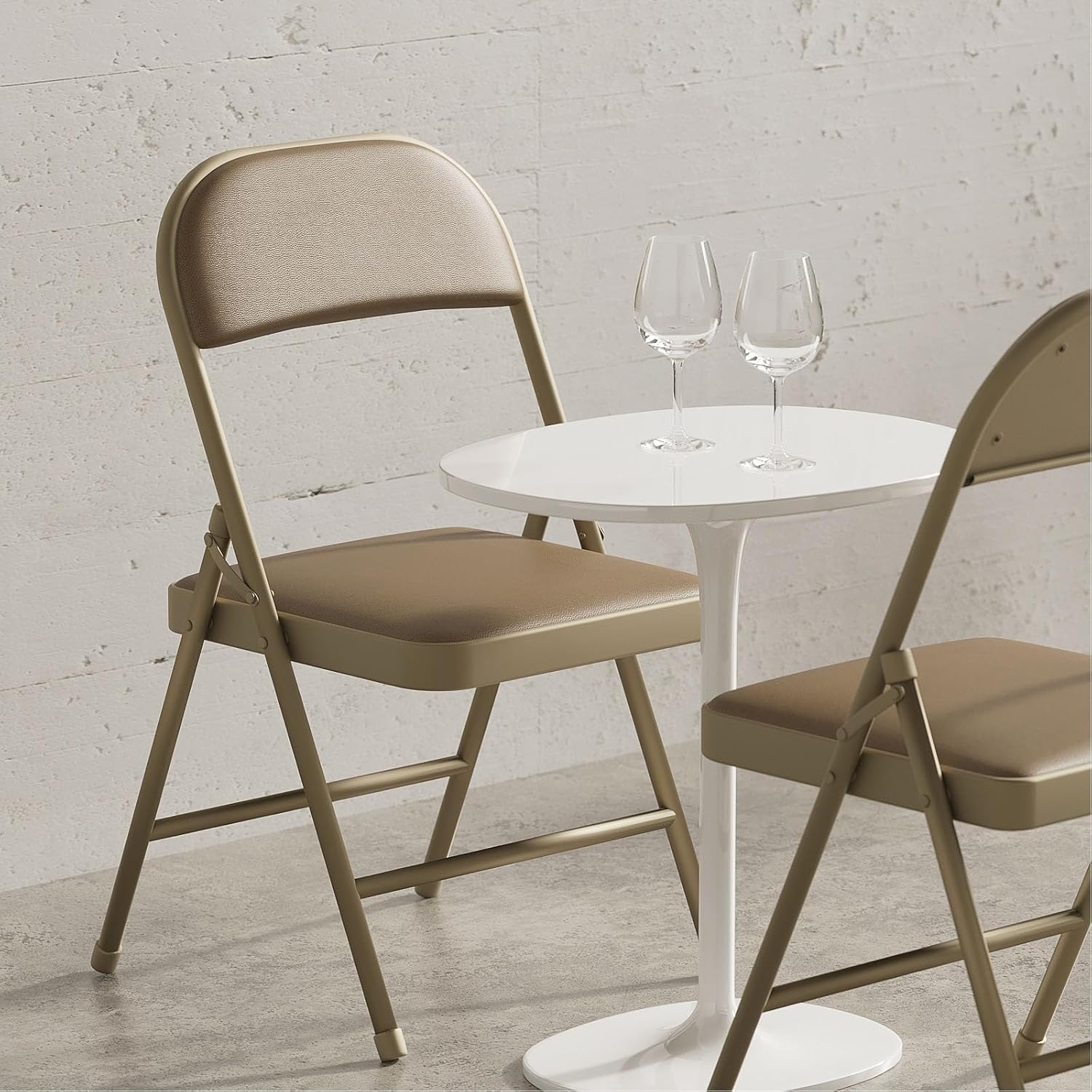Set di 4 Sedie Pieghevoli, Imbottite, Portata Fino a 160 kg, Comodo ed Stabili Sedia Pieghevole per Giardino, Esterno, Campeggio, Balcone Interni, Ufficio, Feste, Cachi