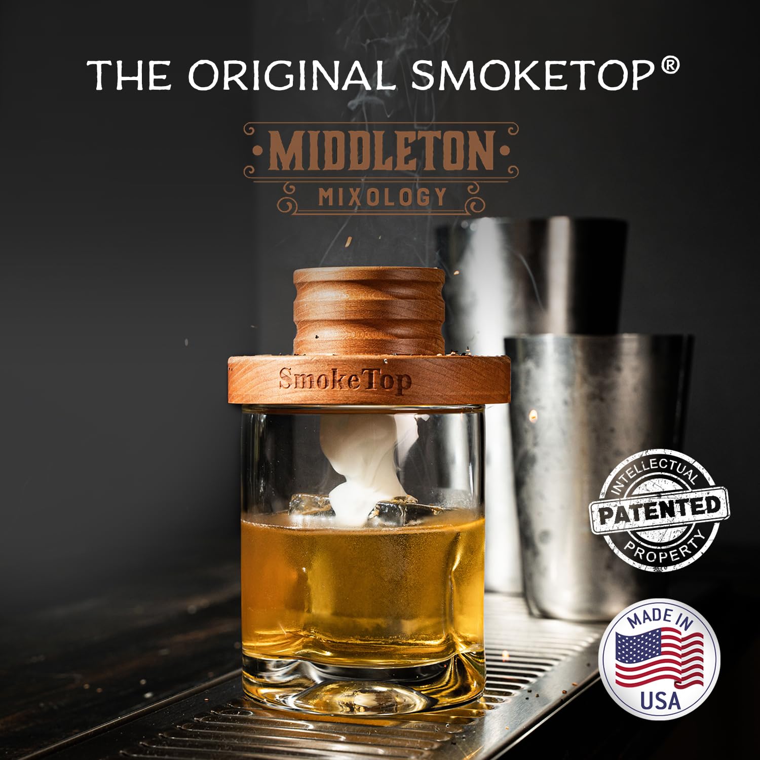 SmokeTop zestaw do wędzenia i pochodnia z wiśni, opryszczką, klonem i dębowym wiórami – zestaw do wędzenia koktajli i chipsy do staromodnych koktajli, whiskey i burbon – od Middleton Mixology