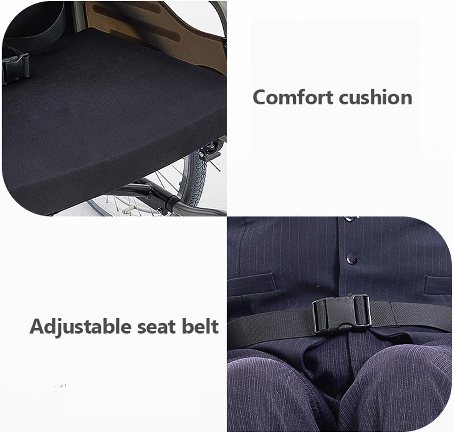 Sillas De Ruedas Silla De Ruedas Manual Plegable De Aleación De Aluminio Sillas De Ruedas De Transporte con Frenos De Mano Y Reposapiés Ajustable Soporte 220 Libras Ligero
