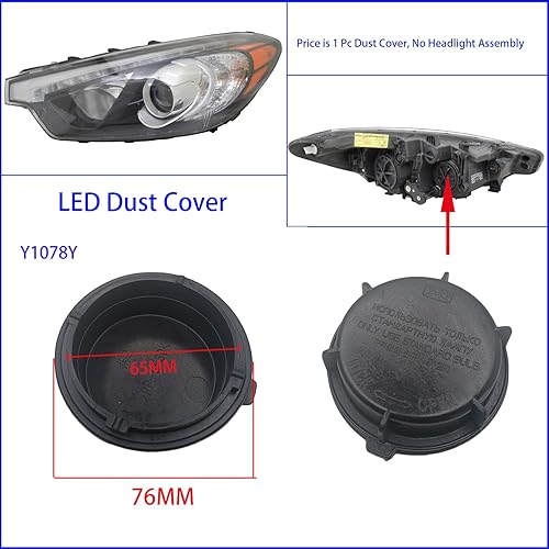 Miniatura 8 de 1 Pc YEHOLTE For Kia Cerato Forte 3 Pro 2019 2018 Headlamp Dust Cover LED Bulb Extension Cap Headlight Lamp Plug Shell 2009-2020 (Y1005J-1)