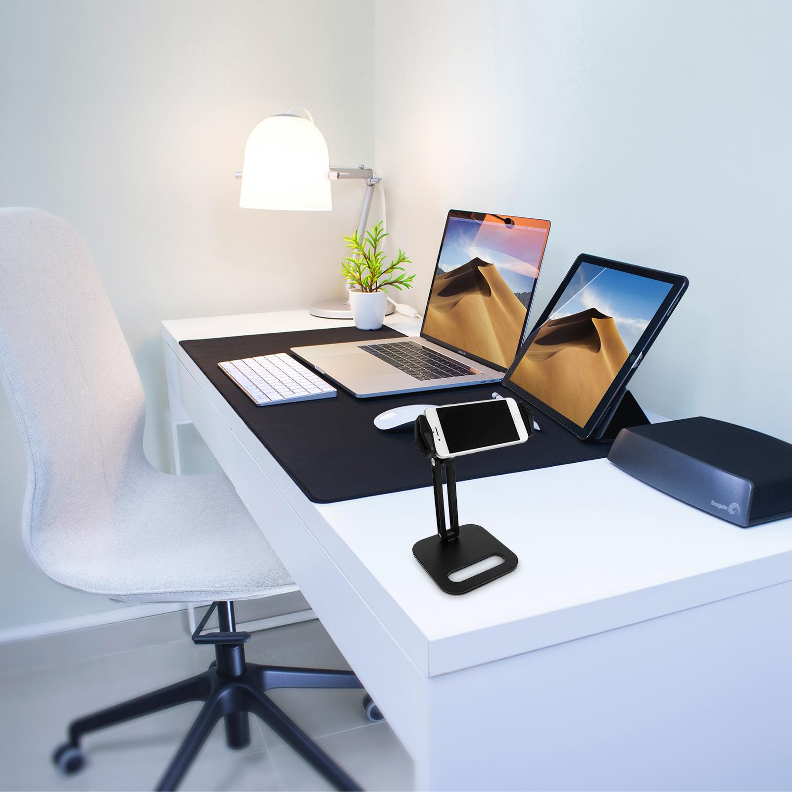 Hemobllo Soporte Ajustable de Aleación de Aluminio y TPU para Teléfono y Tablet con Diseño Antideslizante Ideal para Transmisiones y Visualización de Videos