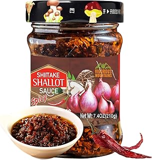 VIGOROUS MOUNTAINS Fried Shallots Sauce, 7.4Oz (210g), Strong Flavor With Fried Shallots, Chili Peppers, Shiitake & Spices, Ideal Dipping Sauce for Stir - fry, ramen & Rice